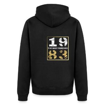THE BEST FOREVER 1983 - Unisex Premium Organic Zip Hoodie - black - Back - Nico (187cm)