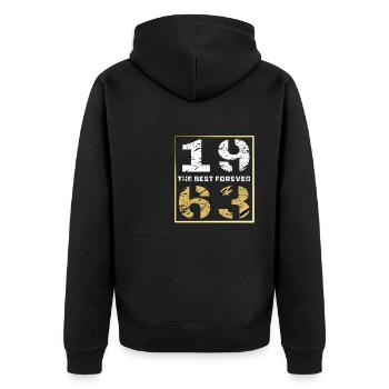 THE BEST FOREVER 1963 - Unisex Premium Organic Zip Hoodie - black - Back - Nico (187cm)
