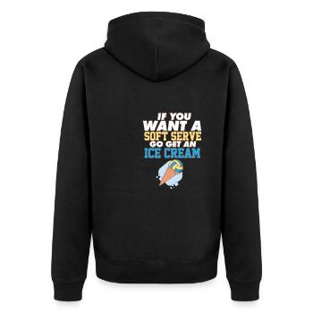 Volleyball If You Want A Soft Serve Go Get An Ice - Unisex Premium Bio Zip Hoodie - Schwarz - Hinten - Nico (187cm)