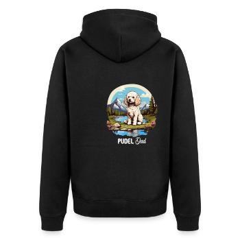 Poodle - Unisex Premium Organic Zip Hoodie - black - Back - Nico (187cm)