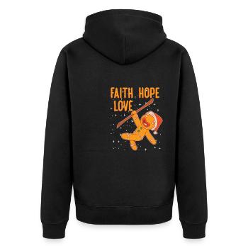 Faith Hope Love Religious Christmas Costume - Unisex Premium Organic Zip Hoodie - black - Back - Nico (187cm)