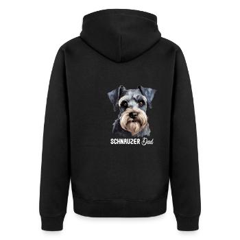 Schnauzer - Unisex Premium Bio Zip Hoodie - Schwarz - Hinten - Nico (187cm)