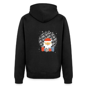 Faith Hope Love Religious Family Christmas Santa - Unisex Premium Organic Zip Hoodie - black - Back - Nico (187cm)