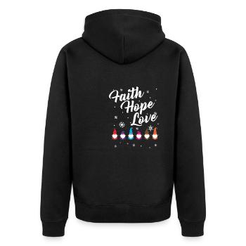 Religieuse Famille Foi Espoir Amour Noël Gnome - Veste à capuche bio Premium Unisexe - noir - Dos - Nico (187cm)