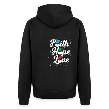 Religieuse Famille Foi Espoir Amour Noël Gnome - Veste à capuche bio Premium Unisexe - noir - Dos - Nico (187cm)