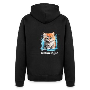 Persian Cat Perser Katze - Unisex Premium Bio Zip Hoodie - Schwarz - Hinten - Nico (187cm)