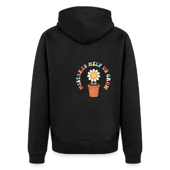 Mistakes Help Us Grow Teacher Inspirational Quote - Unisex Premium Organic Zip Hoodie - black - Back - Nico (187cm)