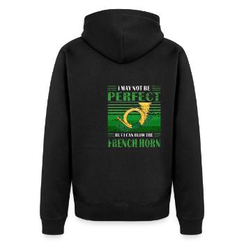 JAGTHORN MAIS JE PEUX SOUFFLER DANS LE COR FRANÇAIS - Veste à capuche bio Premium Unisexe - noir - Dos - Nico (187cm)