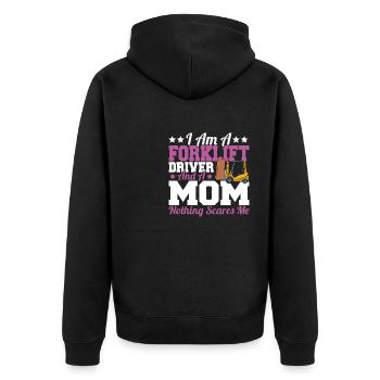 Mother I Am A Forklift Driver And A Mom Funny Wome - Unisex Premium Bio Zip Hoodie - Schwarz - Hinten - Nico (187cm)