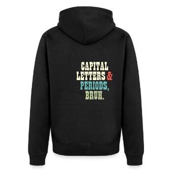 ELA Professeur Lettres et Périodes Bruh Grammaire - Veste à capuche bio Premium Unisexe - noir - Dos - Nico (187cm)