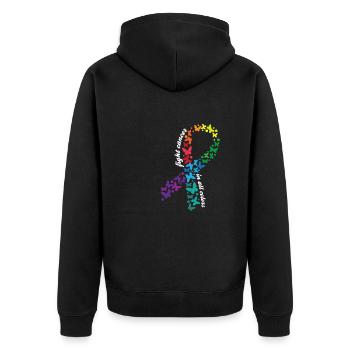 Fight Cancer In All Colors Cancer Awareness Month - Unisex Premium Organic Zip Hoodie - black - Back - Nico (187cm)