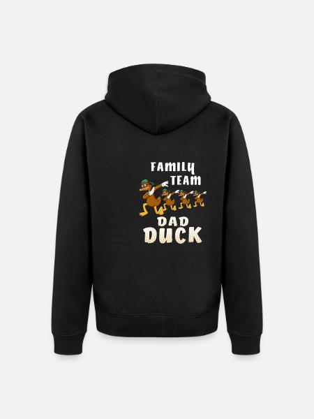 FAMILY TEAM DAD DUCK - Unisex Premium Organic Zip Hoodie - black