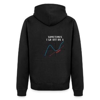 Math Pun Sometimes I Go Off On A Tangent - Unisex Premium Organic Zip Hoodie - black - Back - Nico (187cm)