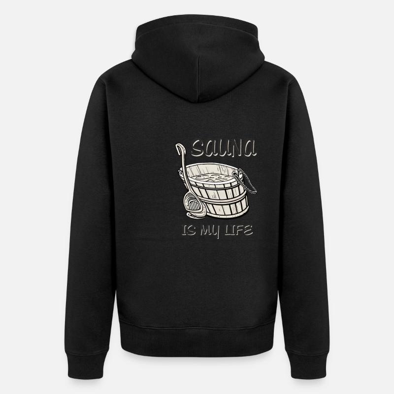 LE SAUNA, C’EST MA VIE - Veste à capuche bio Premium Unisexe - noir