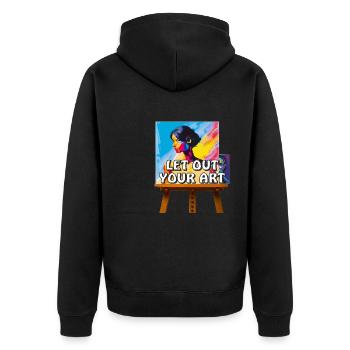 ARTIST MAKES THE PICTURE - Unisex Premium Bio Zip Hoodie - Schwarz - Hinten - Nico (187cm)