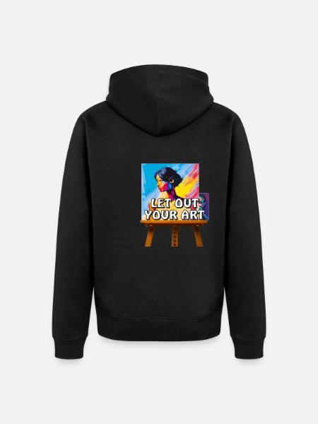 ARTIST MAKES THE PICTURE - Unisex Premium Organic Zip Hoodie - black