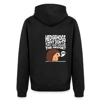 T-shirt hérisson mignon - Veste à capuche bio Premium Unisexe - noir - Dos - Nico (187cm)