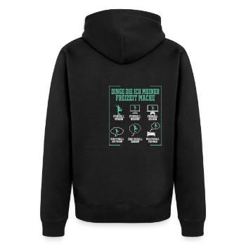 Fußball Fussballspielen Fußballer Geschenkidee - Unisex Premium Bio Zip Hoodie - Schwarz - Hinten - Nico (187cm)