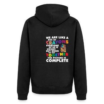 Retour à la vie d’enseignant Nous sommes comme une boîte de - Veste à capuche bio Premium Unisexe - noir - Dos - Nico (187cm)