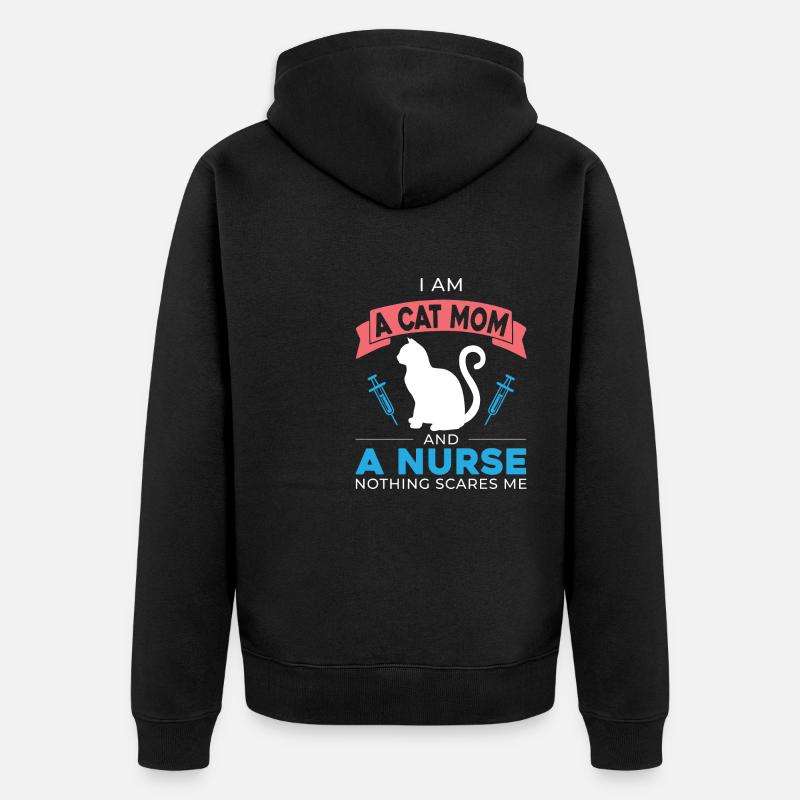 Ich Bin Eine Katzenmutter - Unisex Premium Bio Zip Hoodie - Schwarz
