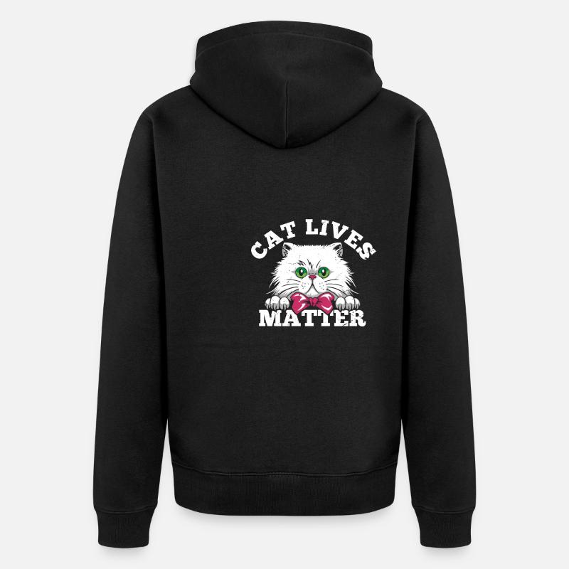 Compter la vie des chats - Veste à capuche bio Premium Unisexe - noir