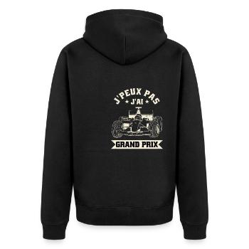 Je Peux Pas J'ai Grand Prix Humour Course Voiture - Veste à capuche bio Premium Unisexe - noir - Dos - Nico (187cm)