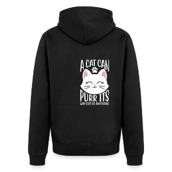 A cat can pull itself out of anything - Unisex Premium Organic Zip Hoodie - black - Back - Nico (187cm)
