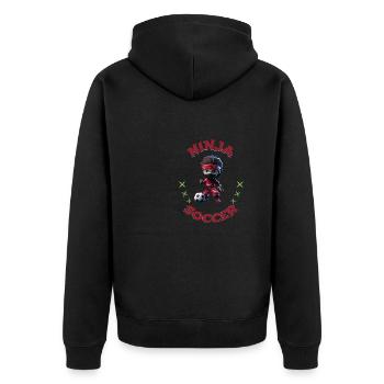 Soccer Ninja Athletic Sports Martial Arts - Unisex Premium Organic Zip Hoodie - black - Back - Nico (187cm)