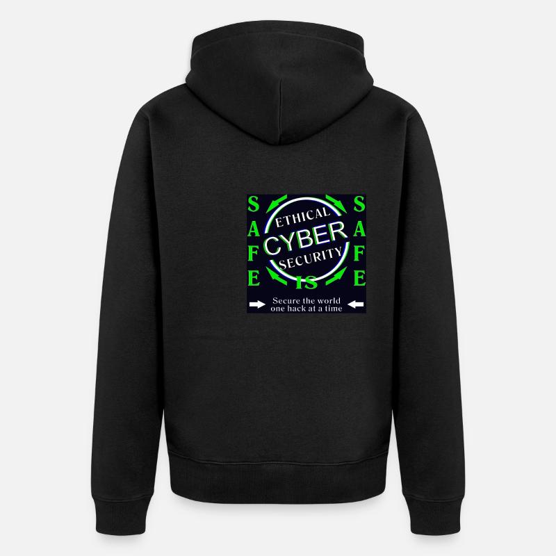 Ethical Cyber Security SAFE - Unisex Premium Bio Zip Hoodie - Schwarz