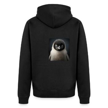 Penguins Realistic Penguin - Unisex Premium Organic Zip Hoodie - black - Back - Nico (187cm)