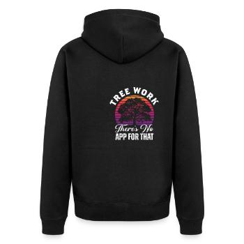 Bûcheron tronçonneuse arboriste - Veste à capuche bio Premium Unisexe - noir - Dos - Nico (187cm)
