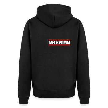 Meckpomm Mecklenburg Vorpommern - Unisex Premium Bio Zip Hoodie - Schwarz - Hinten - Nico (187cm)