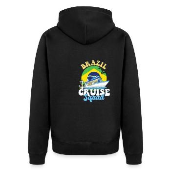 Brazil Cruise Squad Family Vacation Trip - Unisex Premium Bio Zip Hoodie - Schwarz - Hinten - Nico (187cm)