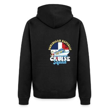 Vacances en famille à l’escouade de croisière en République dominicaine - Veste à capuche bio Premium Unisexe - noir - Dos - Nico (187cm)