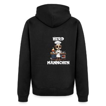 Erdmännchen kochen Koch Kochmütze Herdmännchen - Unisex Premium Bio Zip Hoodie - Schwarz - Hinten - Nico (187cm)