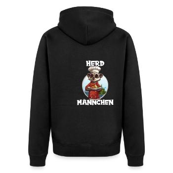 Erdmännchen kochen Koch Kochmütze Herdmännchen - Unisex Premium Bio Zip Hoodie - Schwarz - Hinten - Nico (187cm)