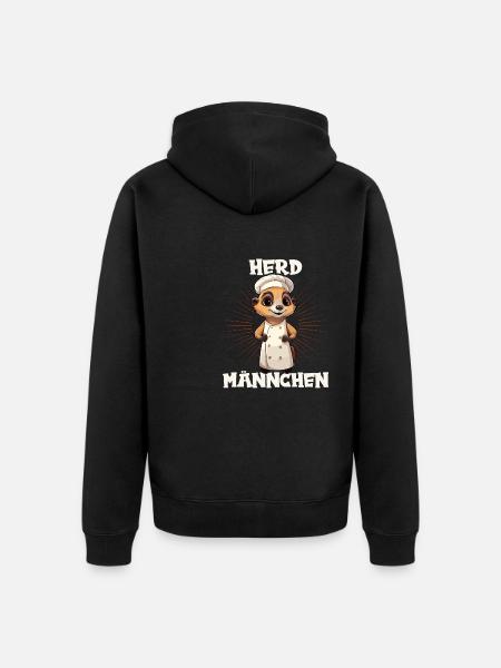Erdmännchen kochen Koch Kochmütze Herdmännchen - Unisex Premium Bio Zip Hoodie - Schwarz