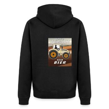 KEINE LANDWIRTE KEIN BIER - Unisex Premium Bio Zip Hoodie - Schwarz - Hinten - Nico (187cm)