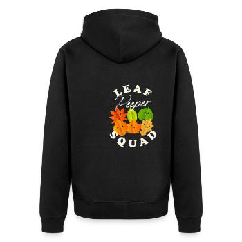 Leaf Peeper Squad Fall Season Autumn Leaves Peeper - Unisex Premium Organic Zip Hoodie - black - Back - Nico (187cm)
