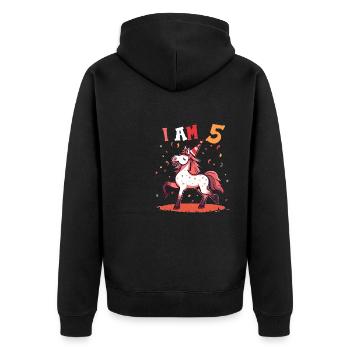 I'm 5 years old Horses Horse 5th birthday - Unisex Premium Organic Zip Hoodie - black - Back - Nico (187cm)