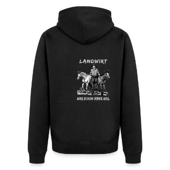 L’AGRICULTEUR A TOUJOURS ÉTÉ EXCITÉ - Veste à capuche bio Premium Unisexe - noir - Dos - Nico (187cm)