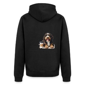 Bernedoodle chien de race animal de compagnie Bernedoodle avec café - Veste à capuche bio Premium Unisexe - noir - Dos - Nico (187cm)