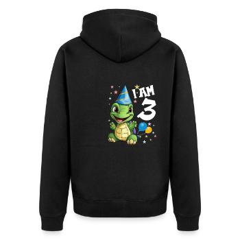 I'm 3 Turtles Turtle 3rd Birthday - Unisex Premium Organic Zip Hoodie - black - Back - Nico (187cm)