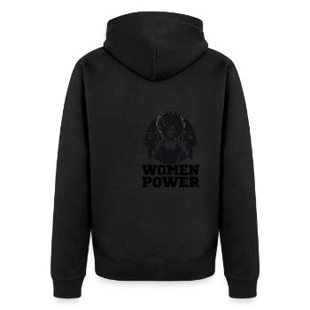 Fitness Muskeln Training Gewicht - Unisex Premium Bio Zip Hoodie - Schwarz - Hinten - Nico (187cm)