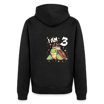 I'm 3 Turtles Turtle 3rd Birthday - Unisex Premium Organic Zip Hoodie - black - Back - Nico (187cm)