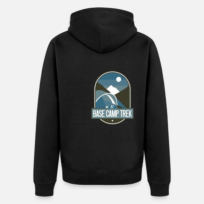 K2 Base Camp Trek - Unisex Premium Bio Zip Hoodie - Schwarz