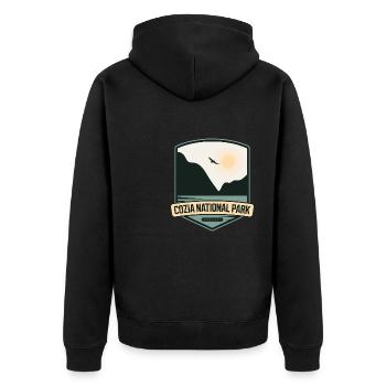 Parc national de Cozia – Roumanie - Veste à capuche bio Premium Unisexe - noir - Dos - Nico (187cm)