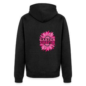 Gartenchefin, Gartenarbeit Frau, Garten - Unisex Premium Bio Zip Hoodie - Schwarz - Hinten - Nico (187cm)