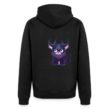 Goth Pastel mignon effrayant Kawaii Krampus chat - Veste à capuche bio Premium Unisexe - noir - Dos - Nico (187cm)