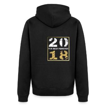 THE BEST FOREVER 2018 - Unisex Premium Organic Zip Hoodie - black - Back - Nico (187cm)